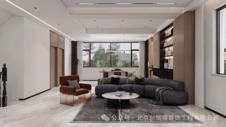 唐山市乐北别墅7-1|600㎡现代简约风装修案例-19