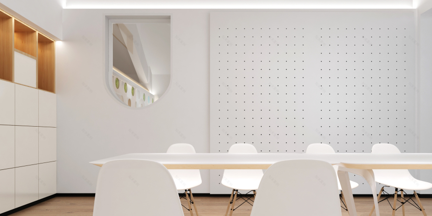 童画美术教育空间,极简点线面的友好设计-5