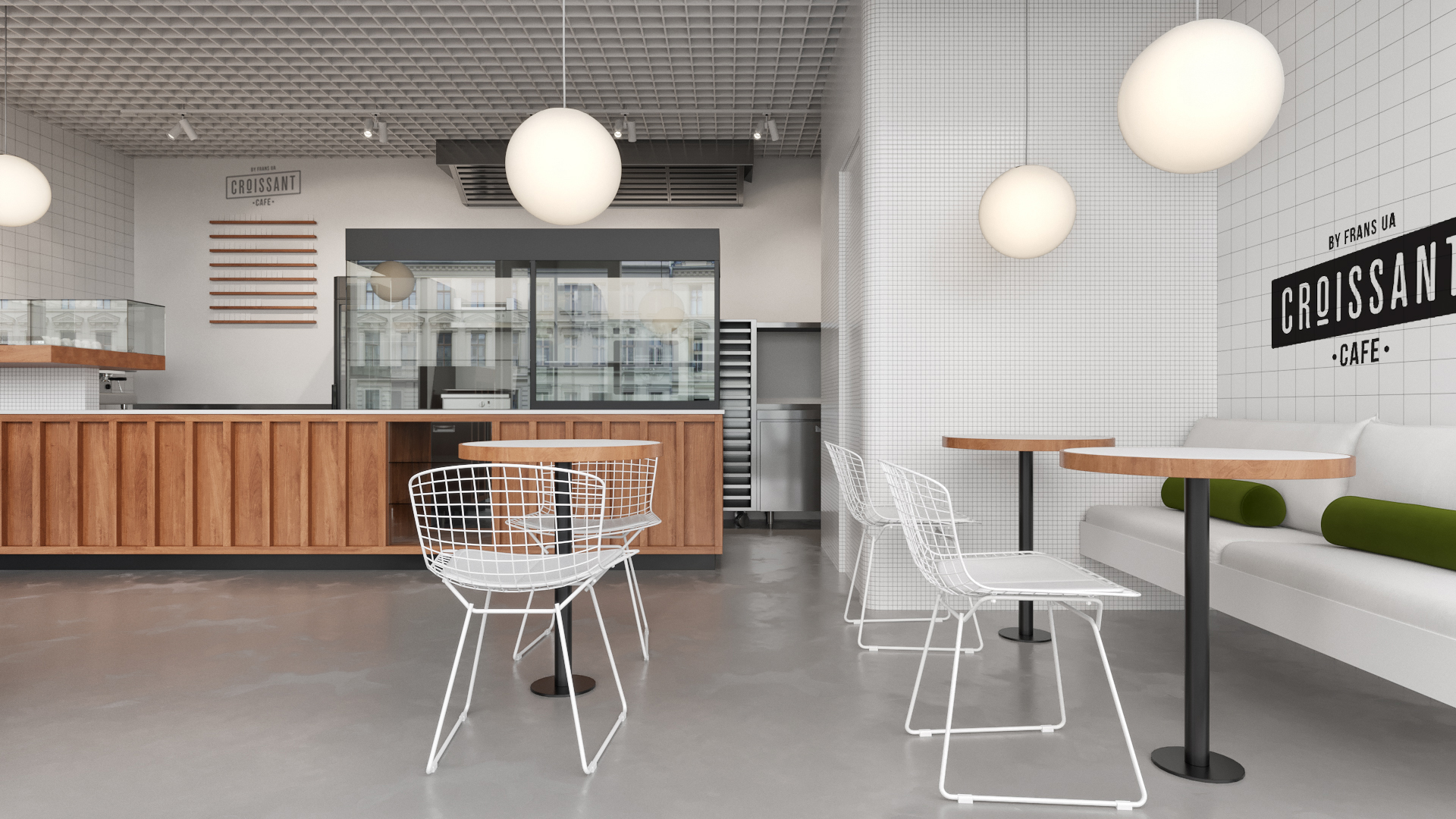 基辅С玫瑰咖啡厅,现代快餐空间设计-5