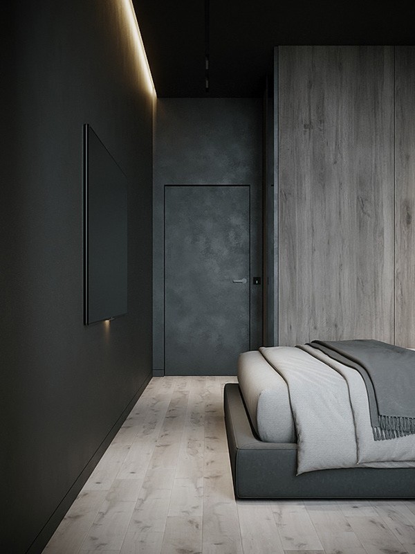 82.7㎡高级黑色系公寓设计 超有质感！-10