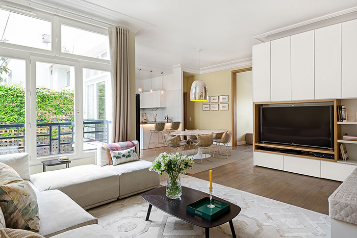 巴黎现代公寓设计，舒适放松的宜居空间-1