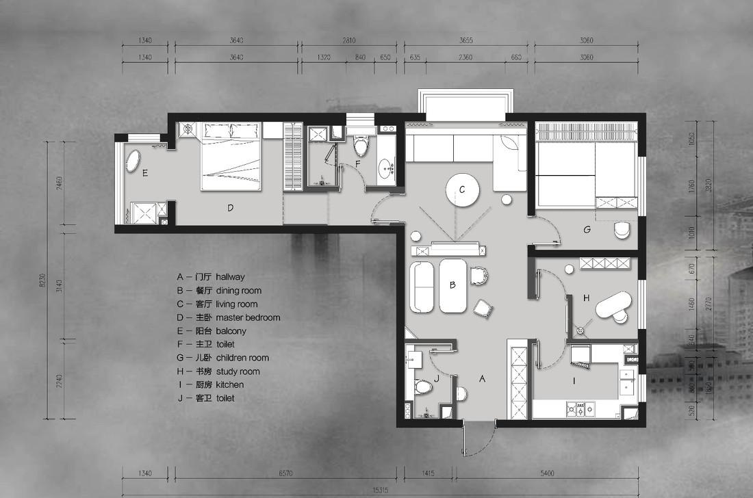 石家庄乐盟平层住宅 | “礼物”般的空间设计-0