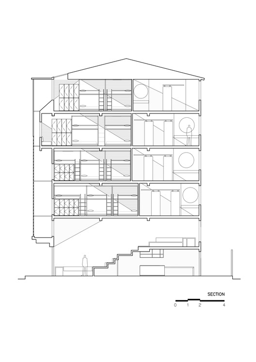 泰国"Bed One Block Hostel" 以小见大，社交空间与私密空间的完美平衡-13