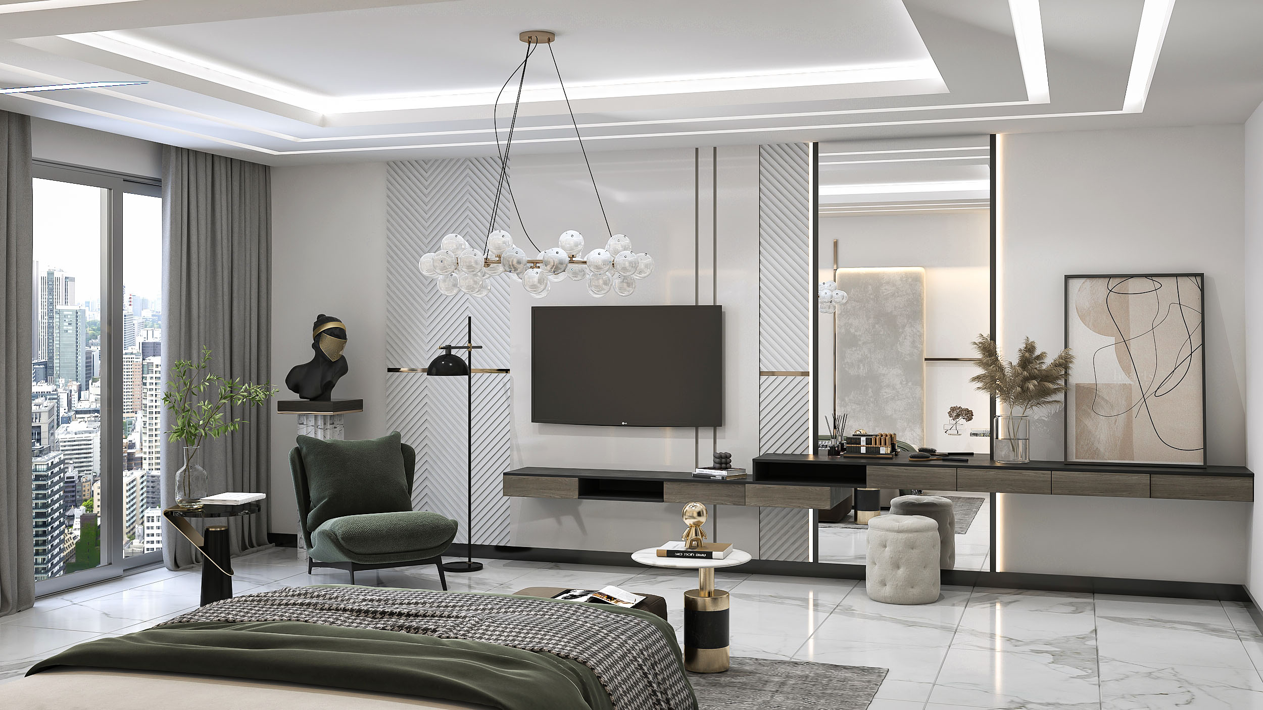 主卧室设计丨约旦安曼丨SARA ALNAIM-22