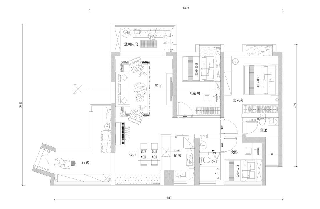 广州南沙碧珑湾 115m²日式原木风家居设计丨中国广州-53