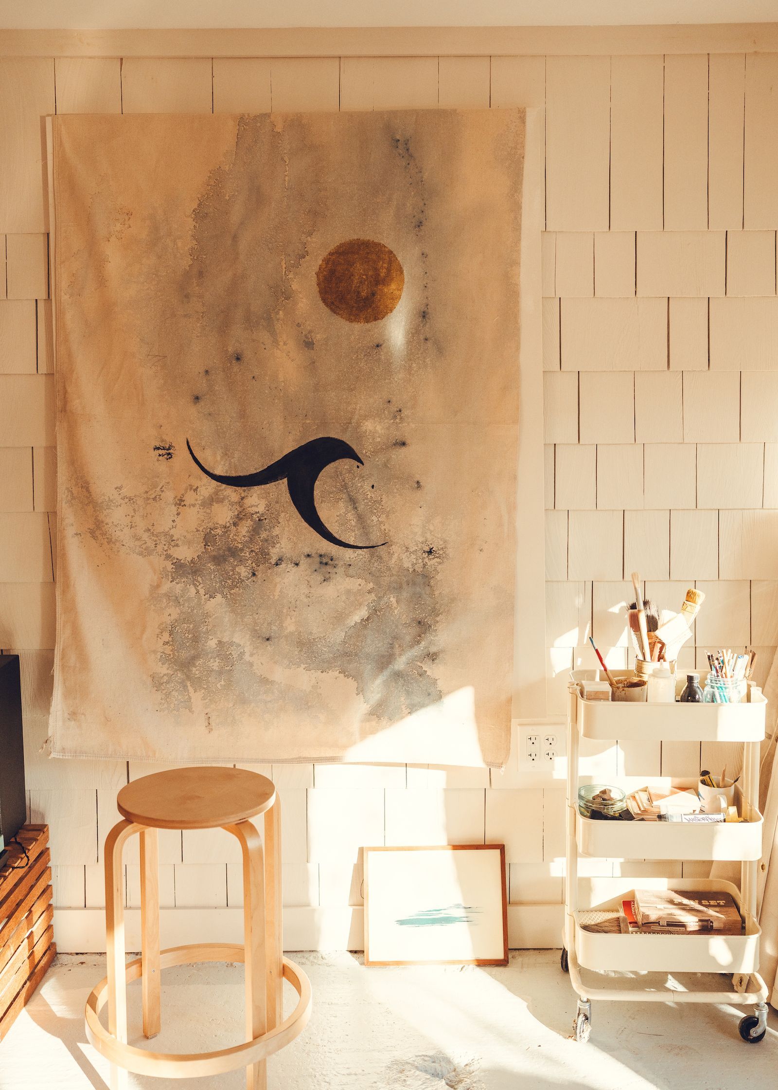 美国罗德岛森林木屋及家庭工作室改造-32