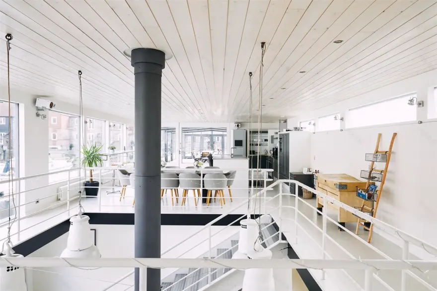 伦敦独特设计师 houseboat,水岸优雅舒适居所-3