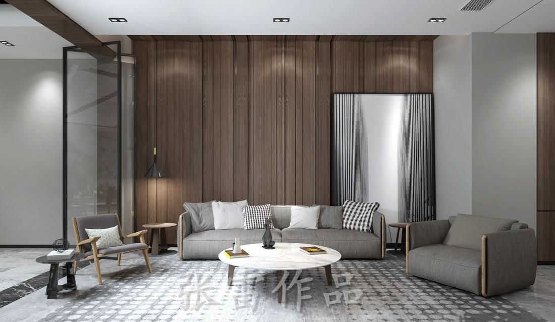 
万科班芙花园430平轻奢极简风格 -9