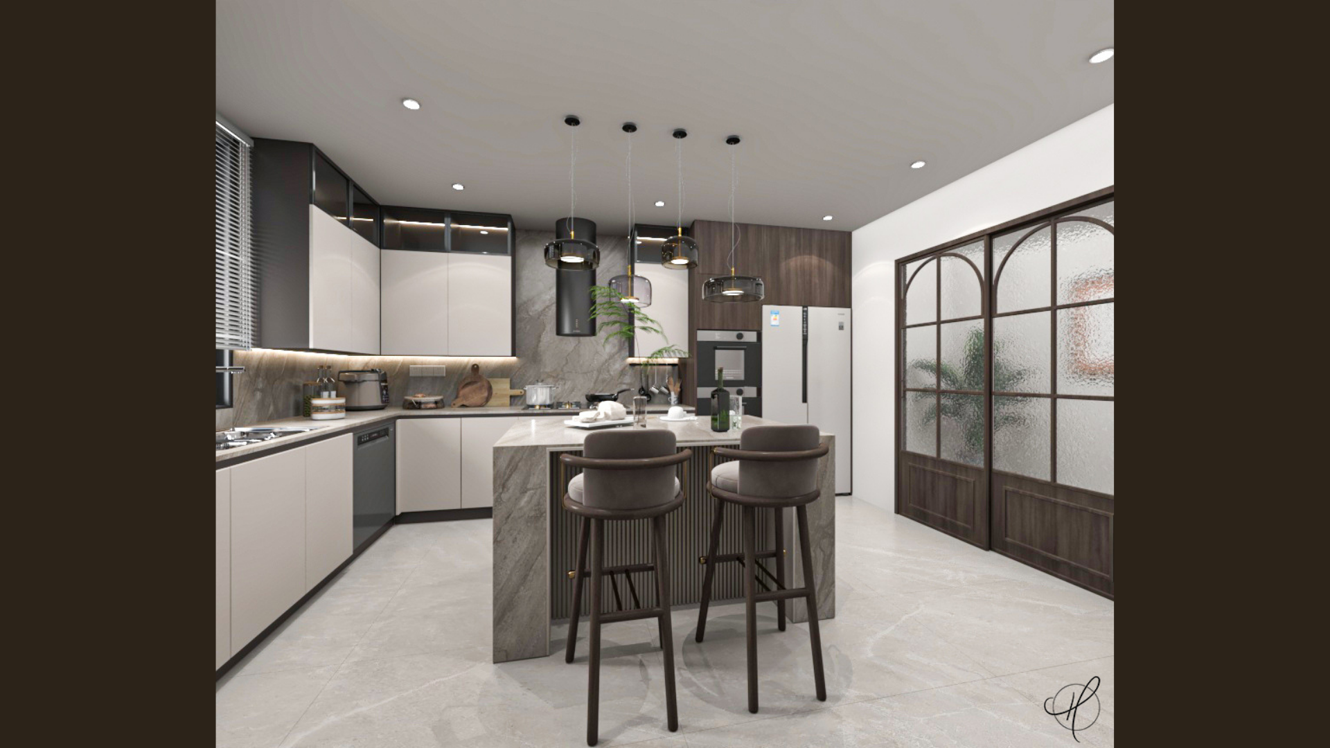 现代别墅厨房丨埃及丨Haneen Elsayed Ahmed-8