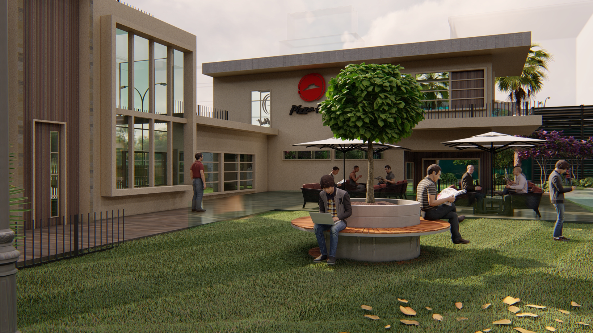 food court , shops & bank design-47