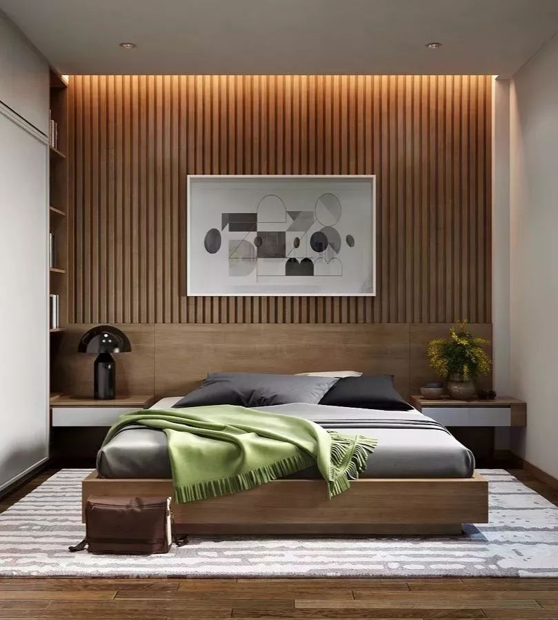 卧室背景墙设计新潮流 | 原木、软包、壁纸玩转卧室空间-29