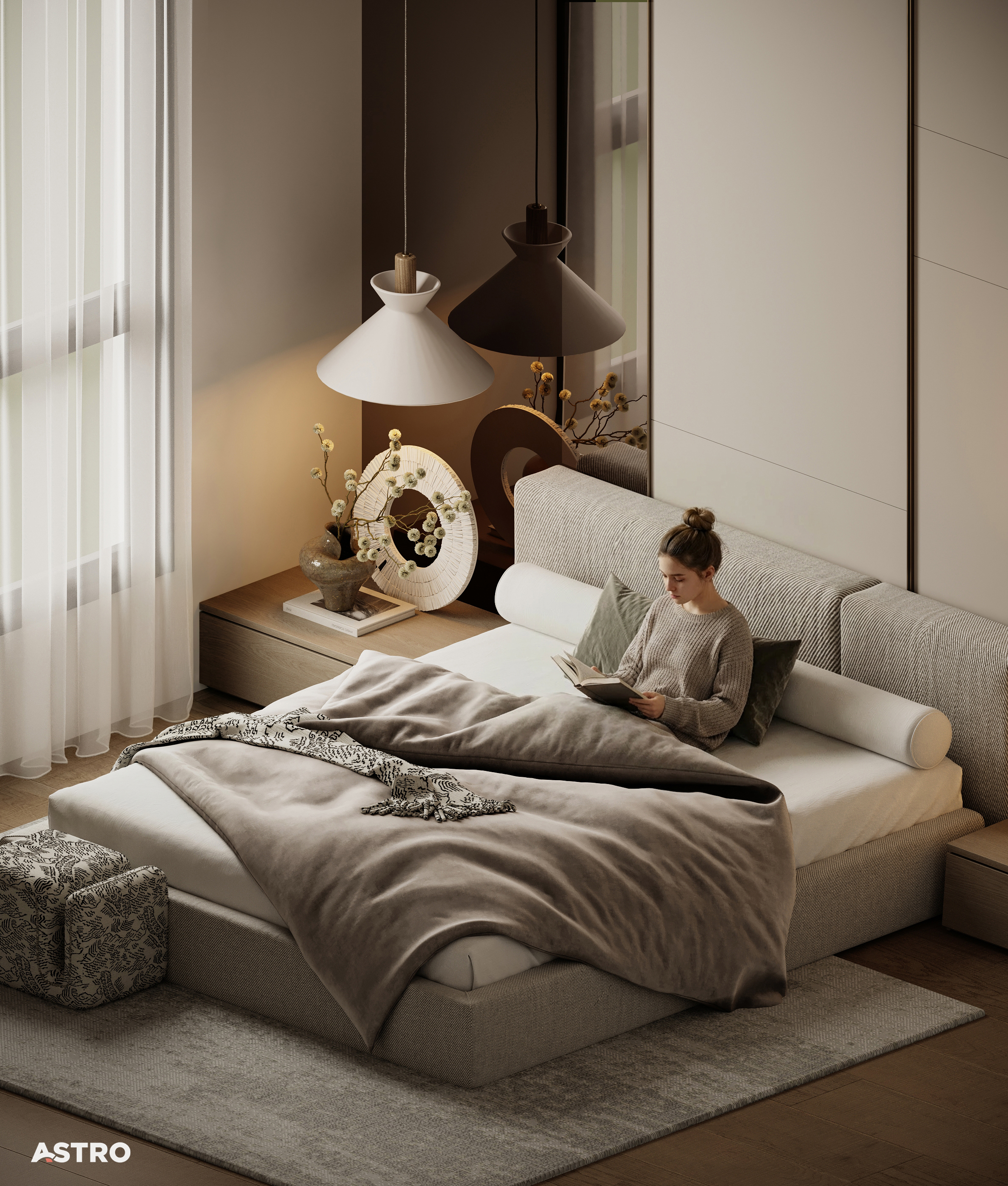 现代卧室设计丨沙特阿拉伯丨Astro Architects-9