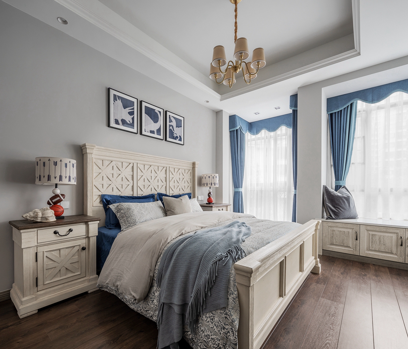 宏福樘设计丨平层丨200㎡美式复古混搭,延续经典爱情故事里的生活日常-42