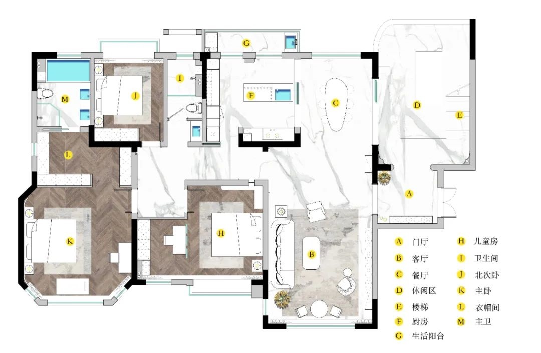 飞墨新作||230㎡休闲大平层，超大客厅+中西厨，标配体系完善多种套间，模范设计！-30