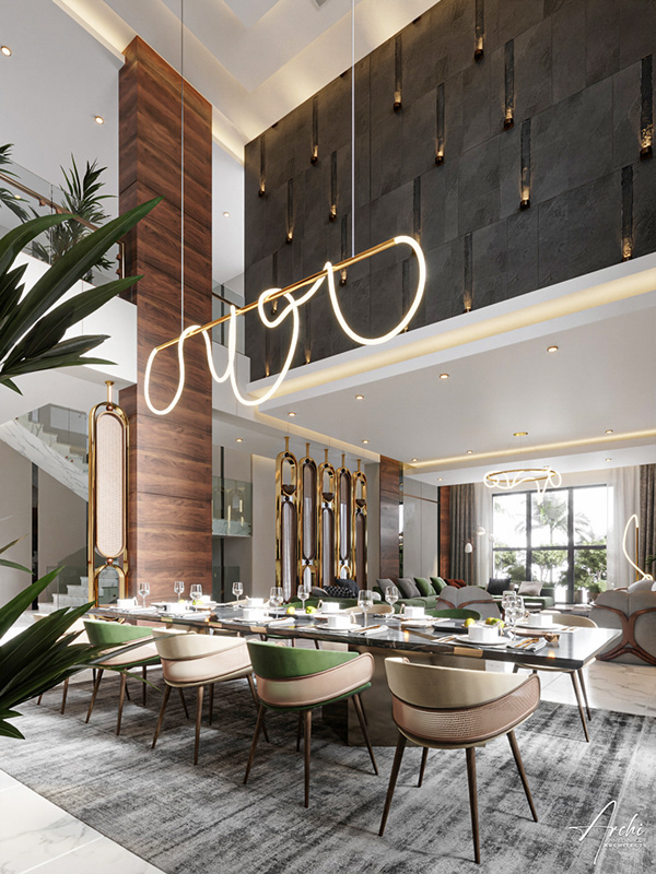 豪华餐饮和起居厅丨沙特阿拉伯利雅得-2