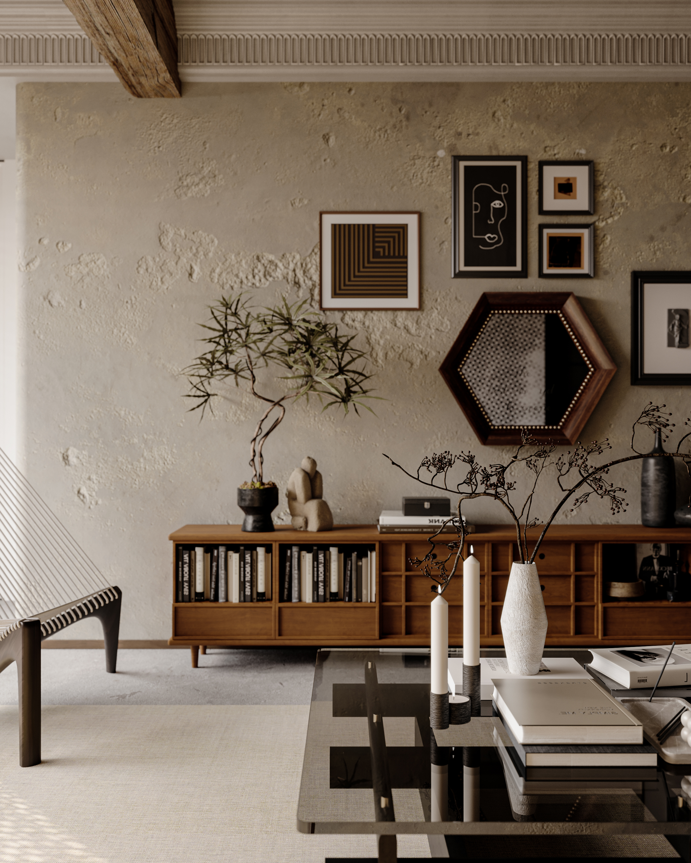 中古诧寂风·单身女性的家丨冈舍效果图表现-12