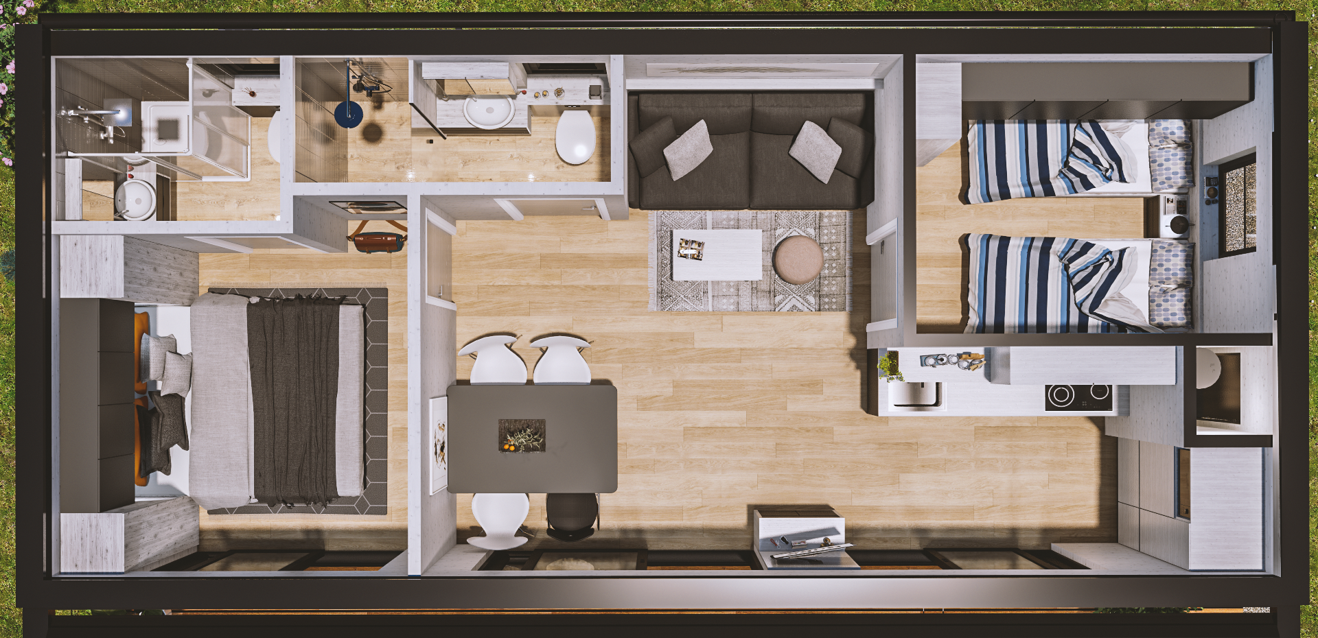 Qubo, Mobilne Hiše, 3D model, Design & Visualization-1