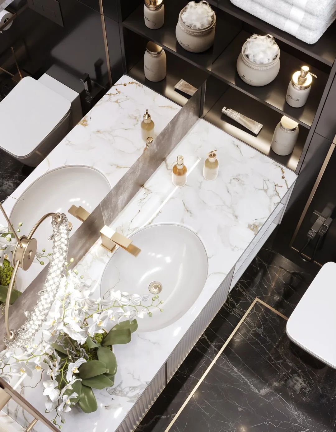 87㎡黄铜轻奢时尚家居丨Artis Interiors-45