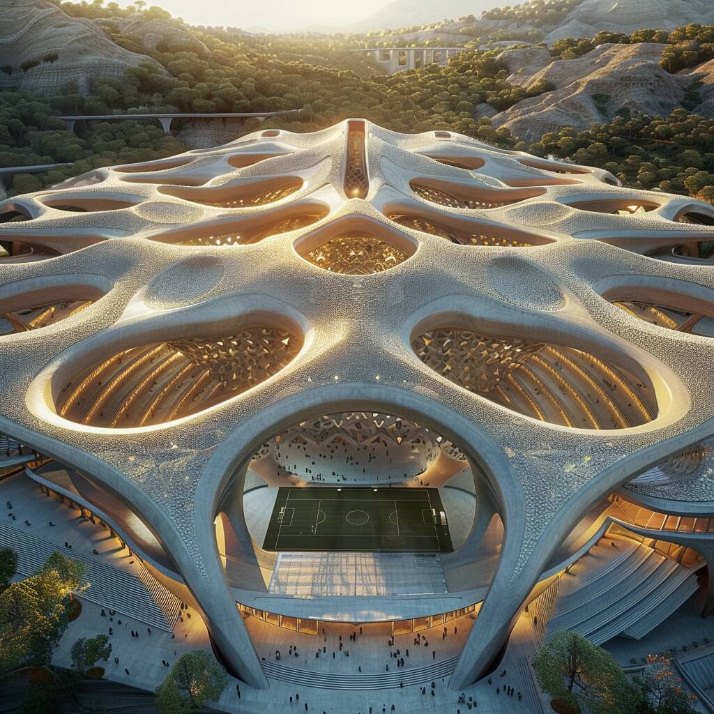 丘比内赫体育场丨卡塔尔多哈丨Green Clay Architecture-12