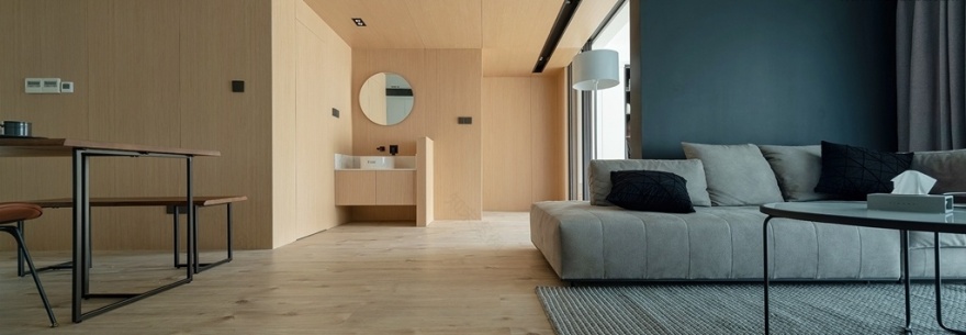 杭州江南国际城 105㎡原木极简空间设计-2