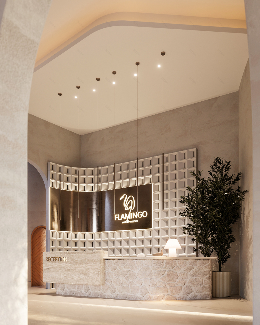 火烈鸟度假村接待厅设计丨埃及丨Mo Ashraf-8