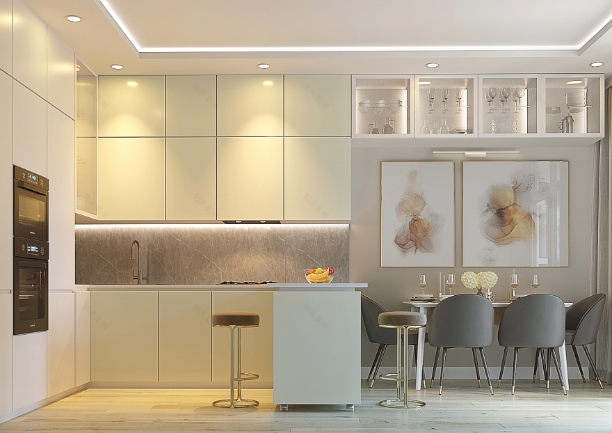 厨房和客厅设计丨Артпроект 设计工作室-9