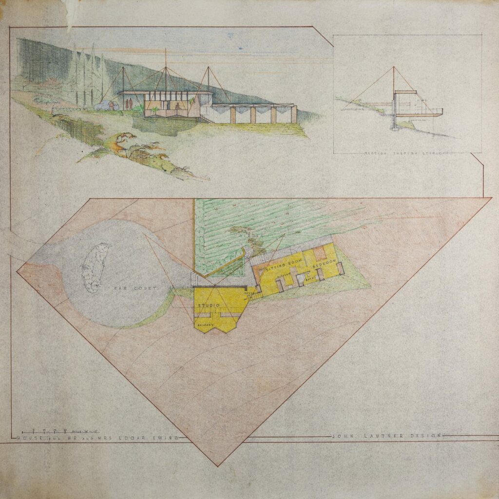 Edgar Ewing住宅及工作室方案丨美国洛杉矶丨John Lautner-2