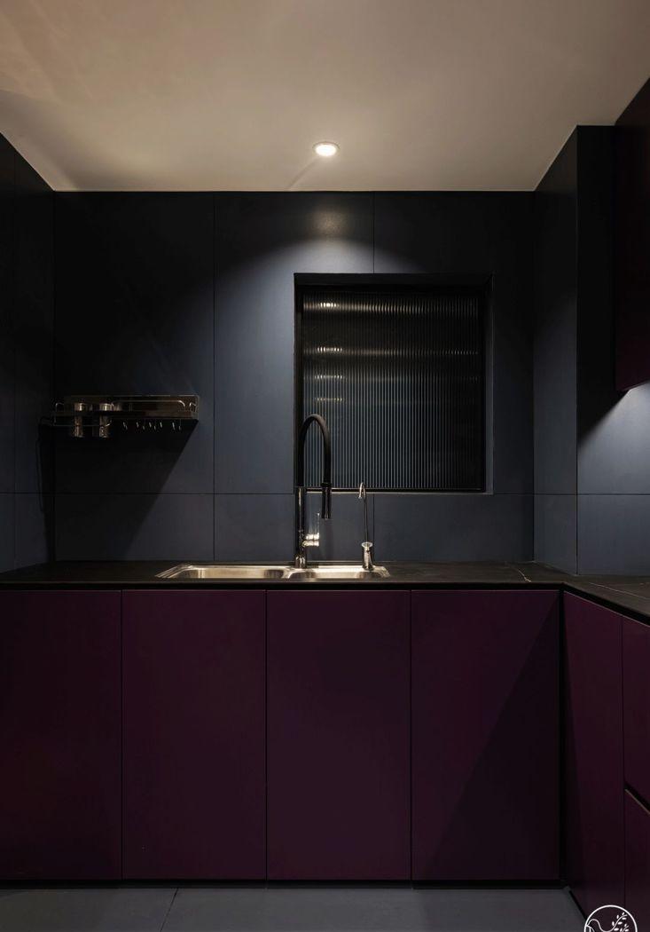 清羽设计丨平层丨粉色楼梯紫色墙壁酷炫星球-28