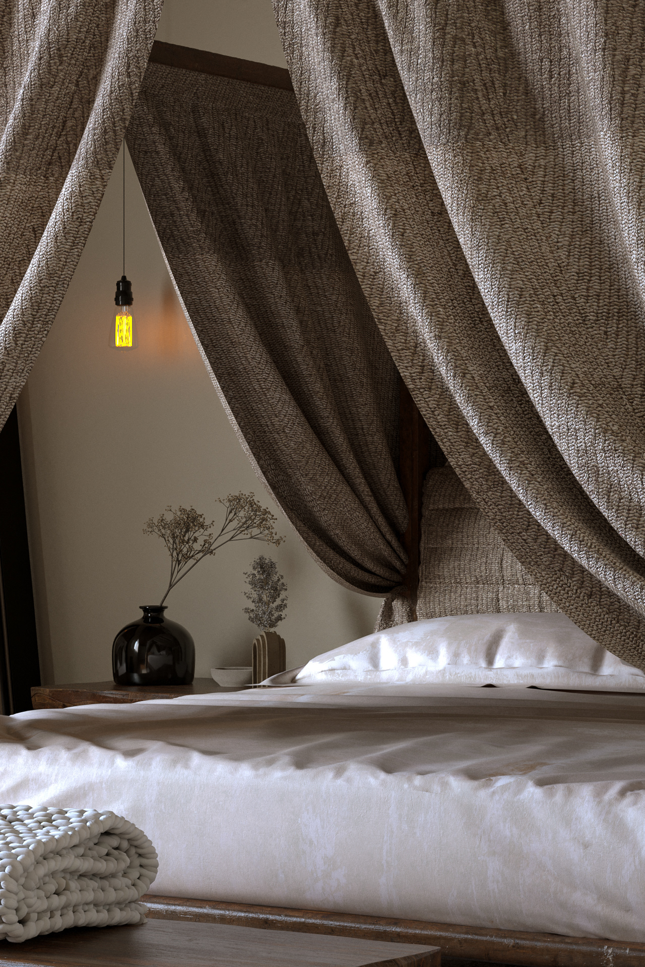 卧室侘寂风室内设计-9