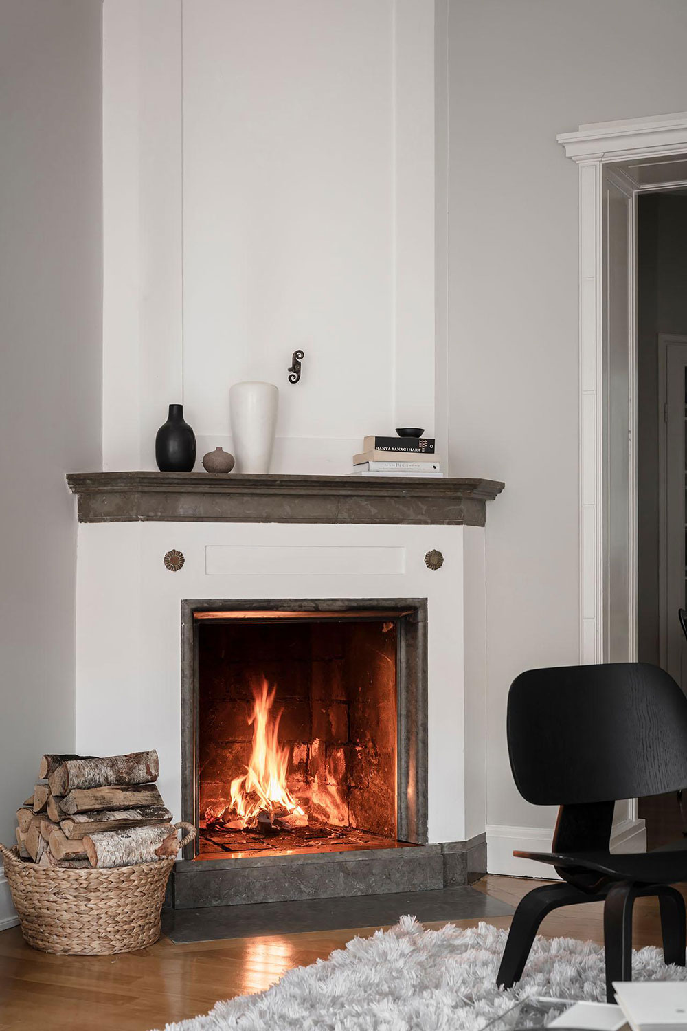 白色斯堪的纳维亚风格公寓-6