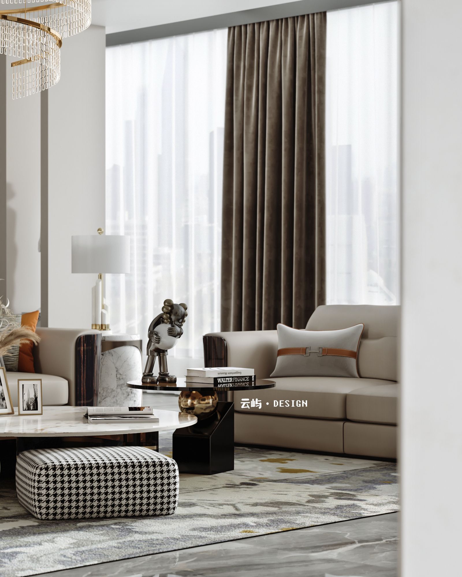 现代轻奢大平层,美式合集-12