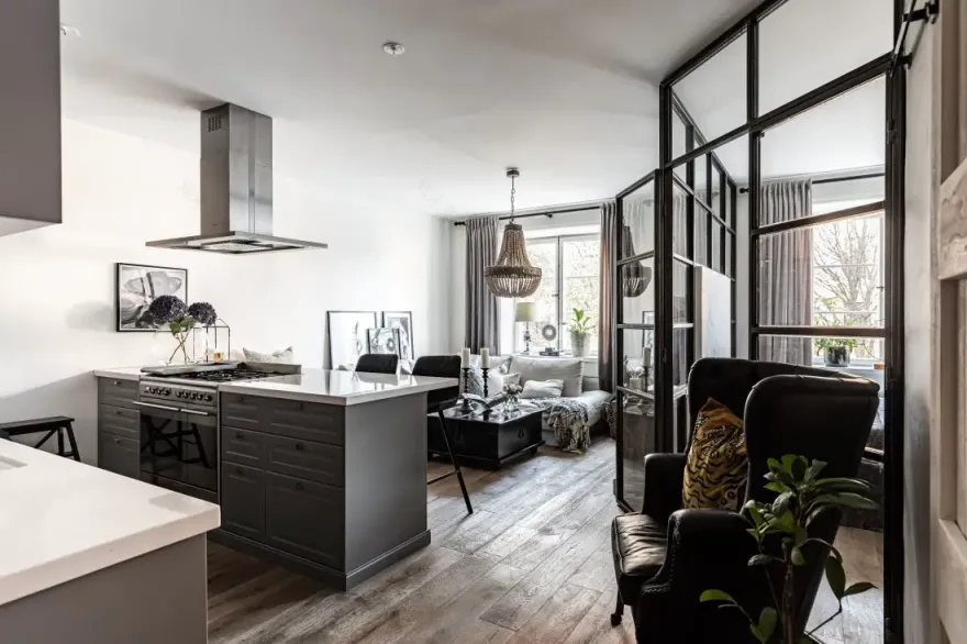 瑞典小公寓的灰调魅力-1