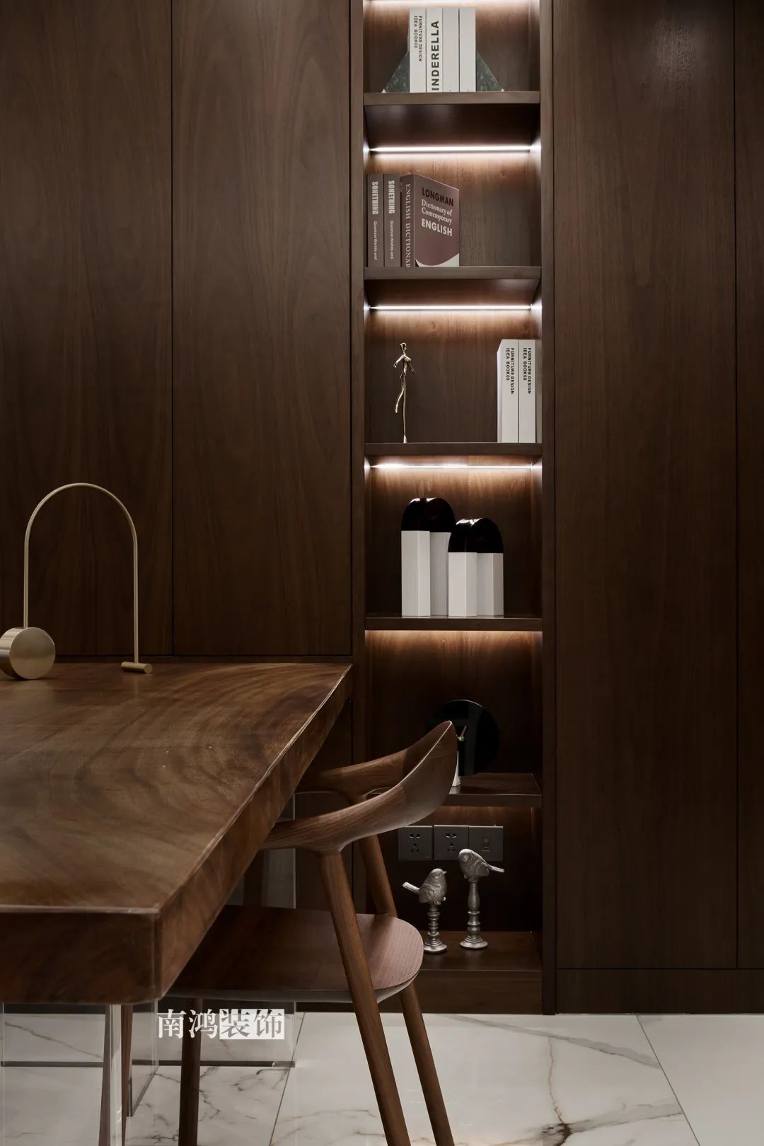 胡桃木风情 · 现代风格三室两厅设计丨浙江南鸿装饰-36