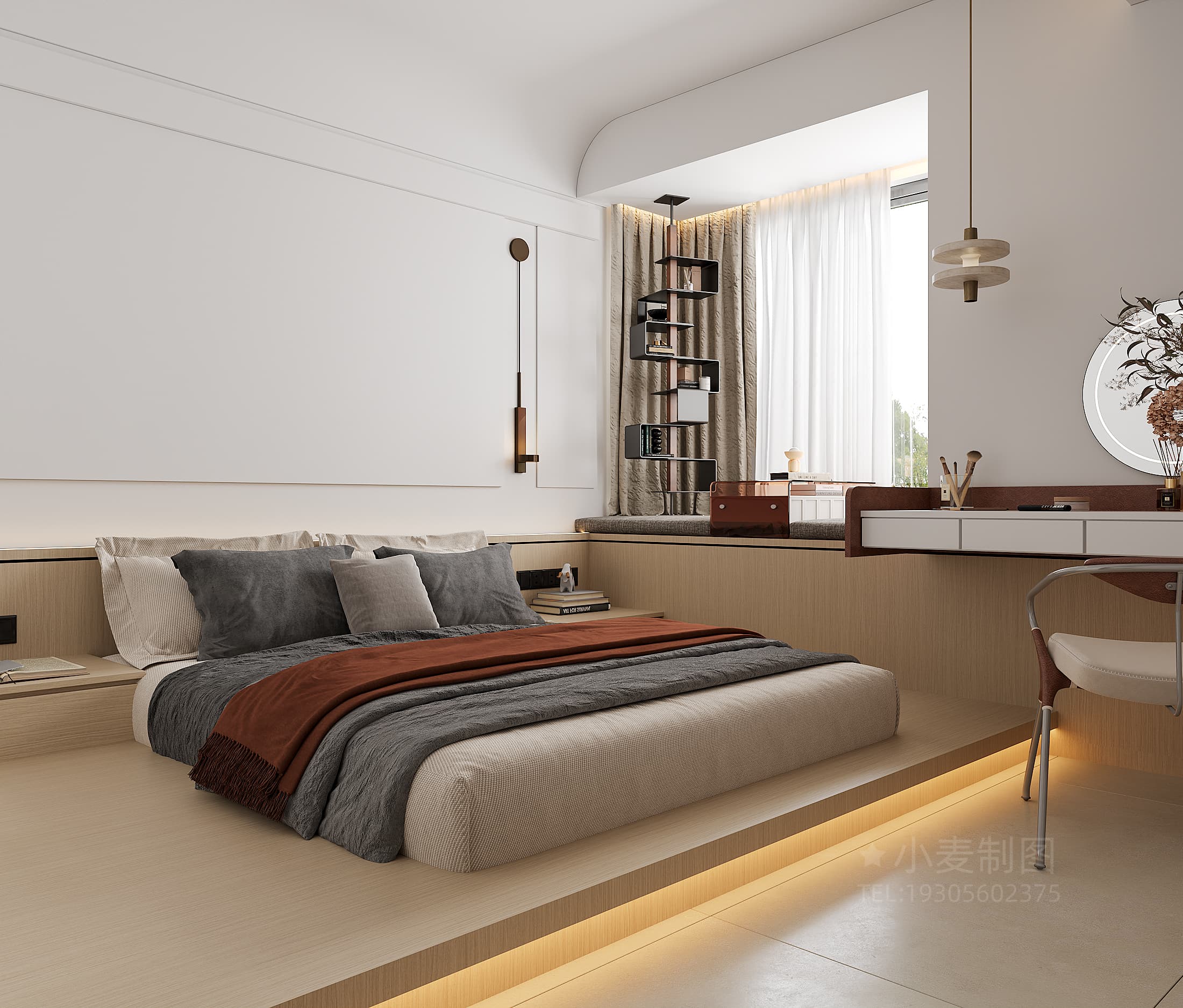 现代+原木风高档别墅效果案例-5