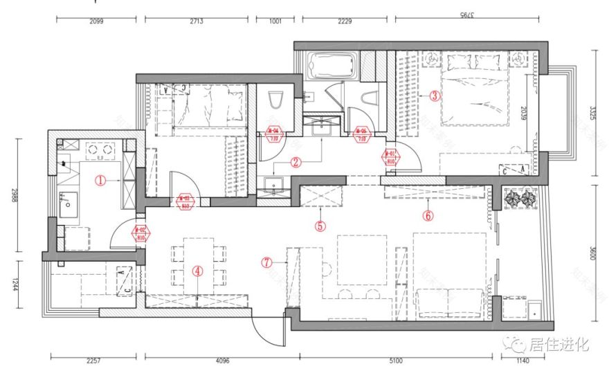 86㎡小户型五口之家 | 多功能改造、双马桶设计、儿童房上下床-31