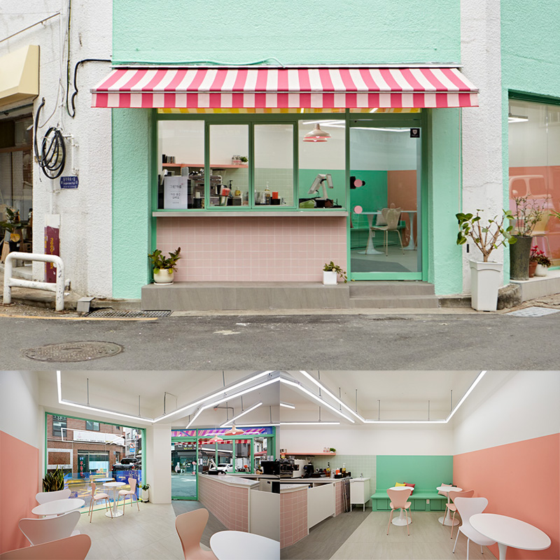 春日粉绿小馆 | 7 坪空间里的温馨咖啡馆设计-1