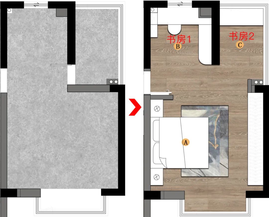 双人书房设计丨飞墨家-57