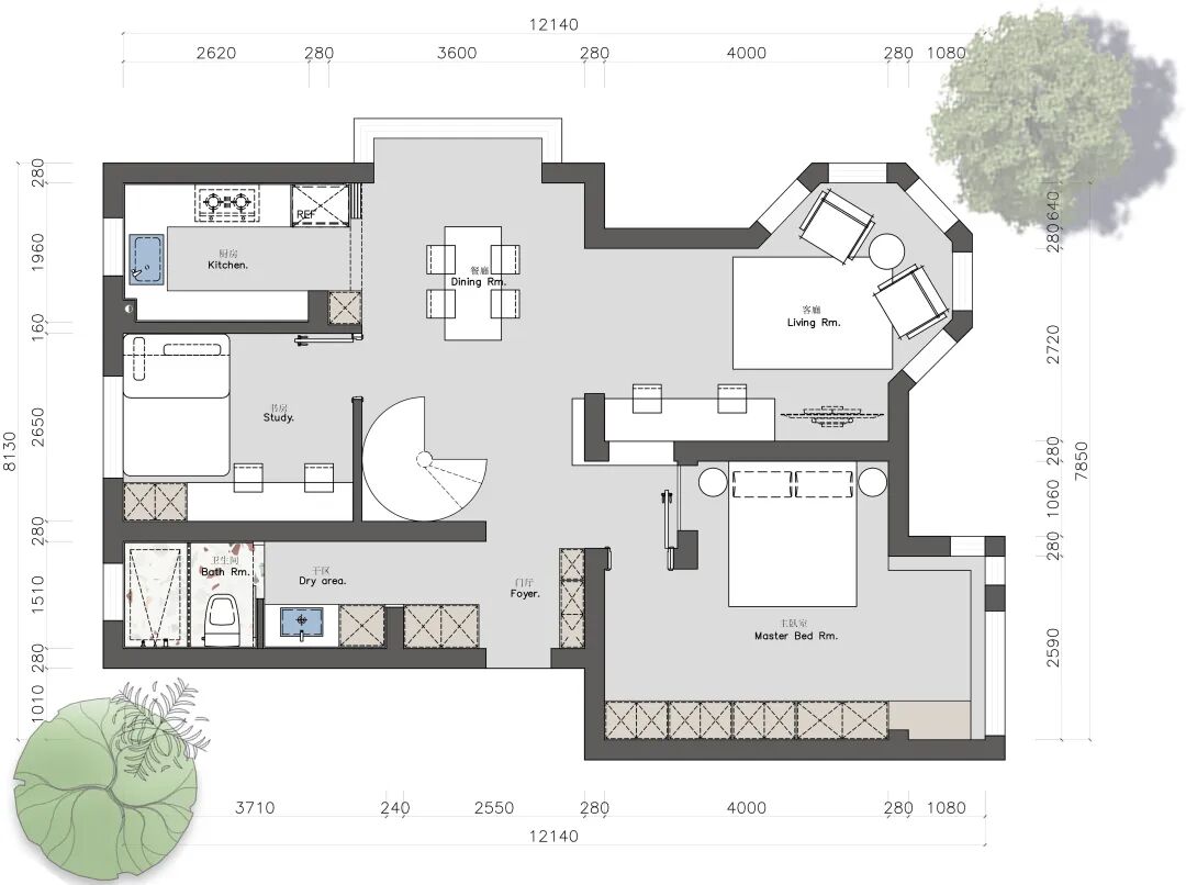 假设概念|《旋境》132㎡中古包斯豪复式，用色彩碰撞高级的艺术-52