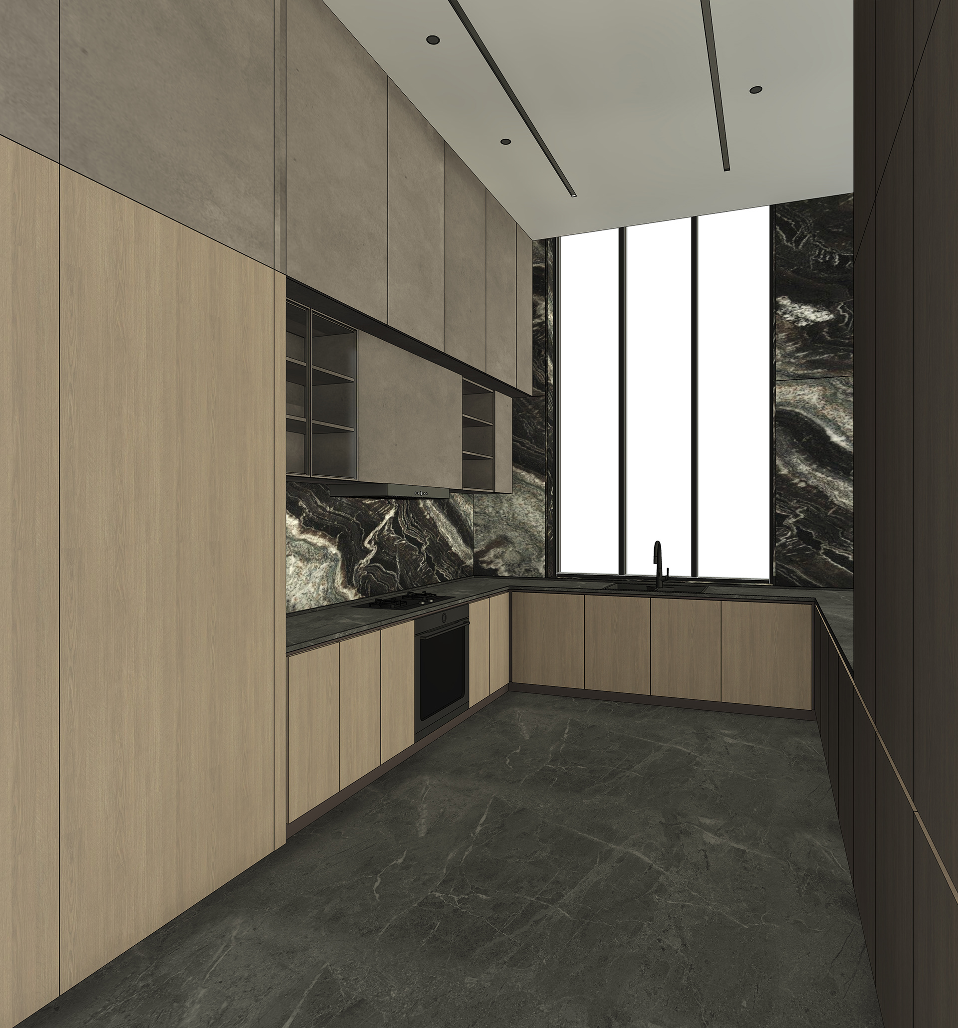 SAS别墅厨房室内BIM开发项目-10