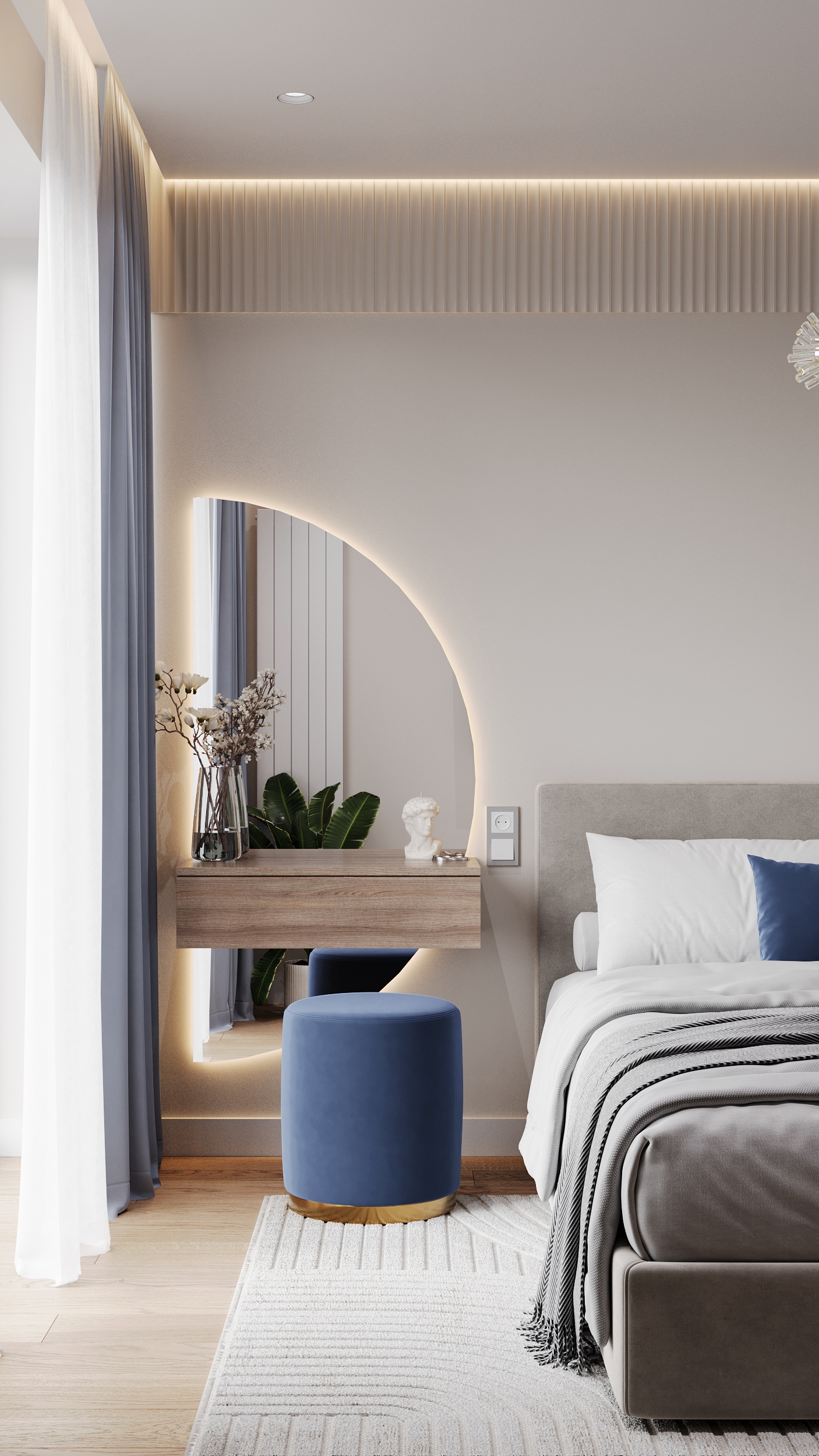 ЖК Домашний 主卧室内设计丨俄罗斯秋明丨Елена Аксёнова,Elena Aksenova-6