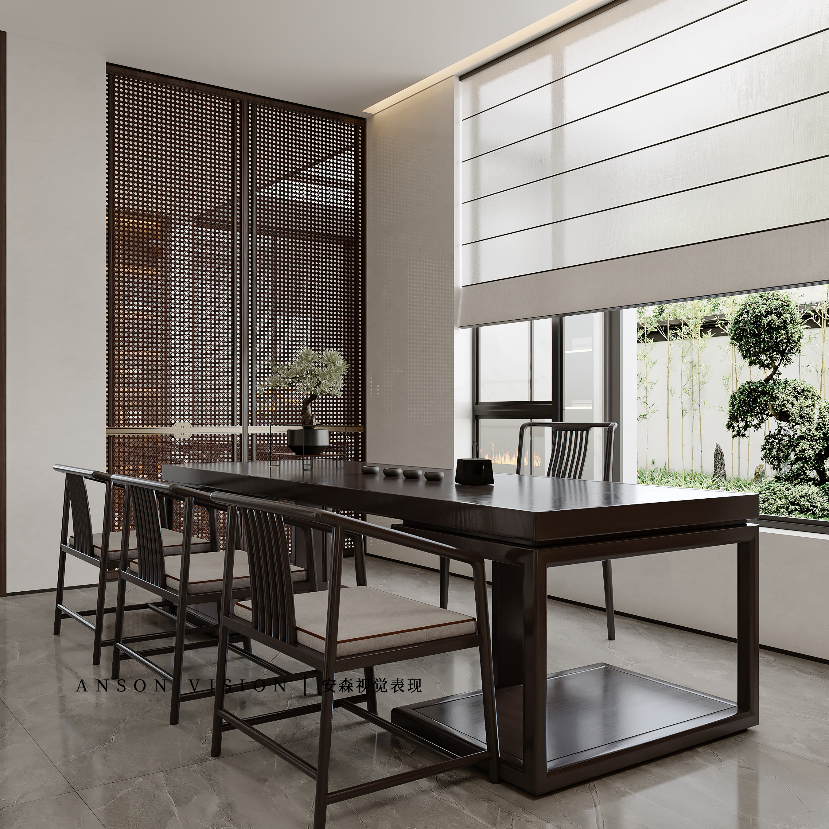 新中式别墅效果表现丨Ansonvision·蒙头睡-13