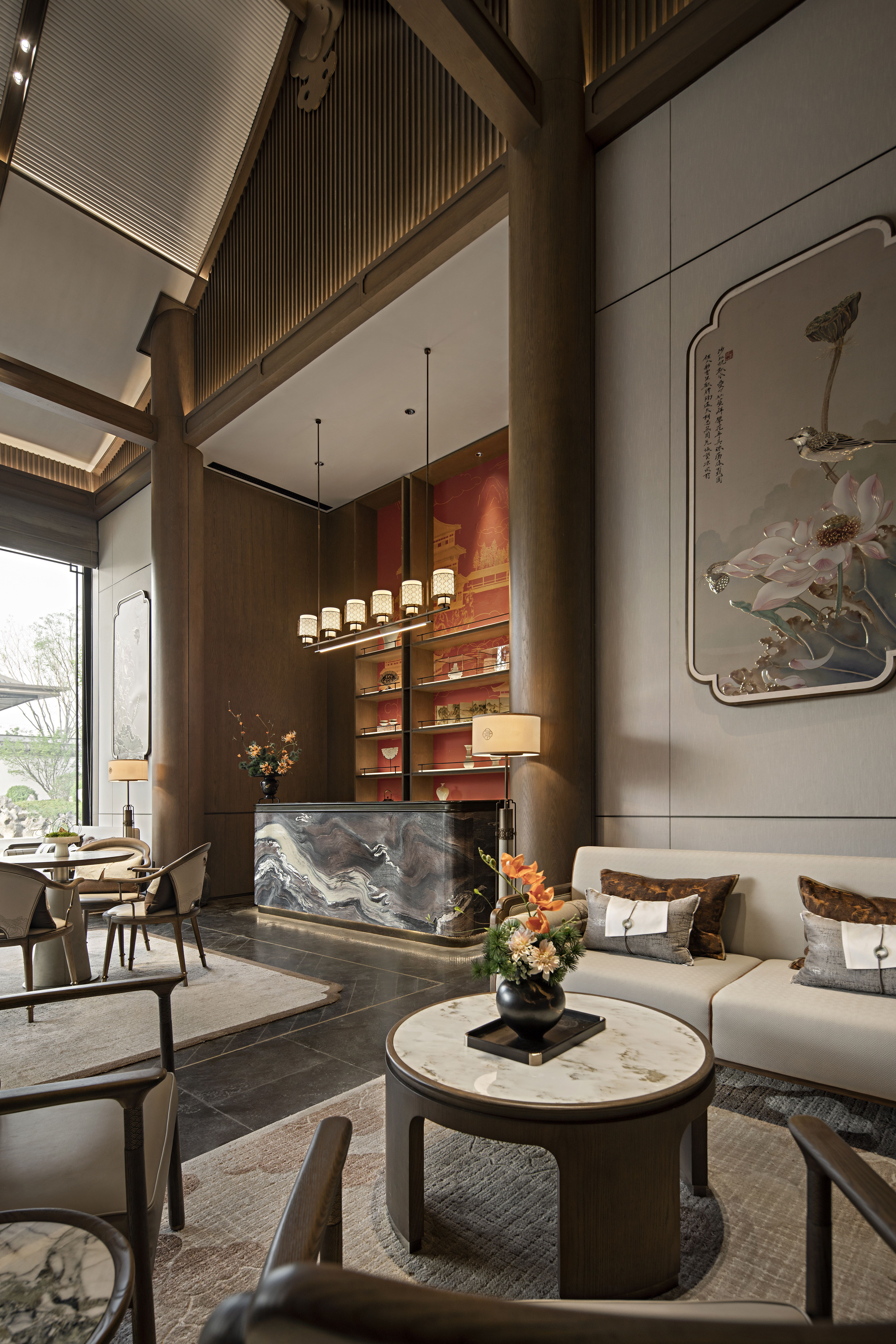 1000㎡中式售楼处丨盘石设计-18
