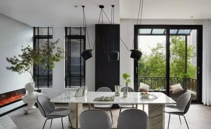 重庆双宝设计机构 | 300m²黑白灰极简设计,释放空间自由-6