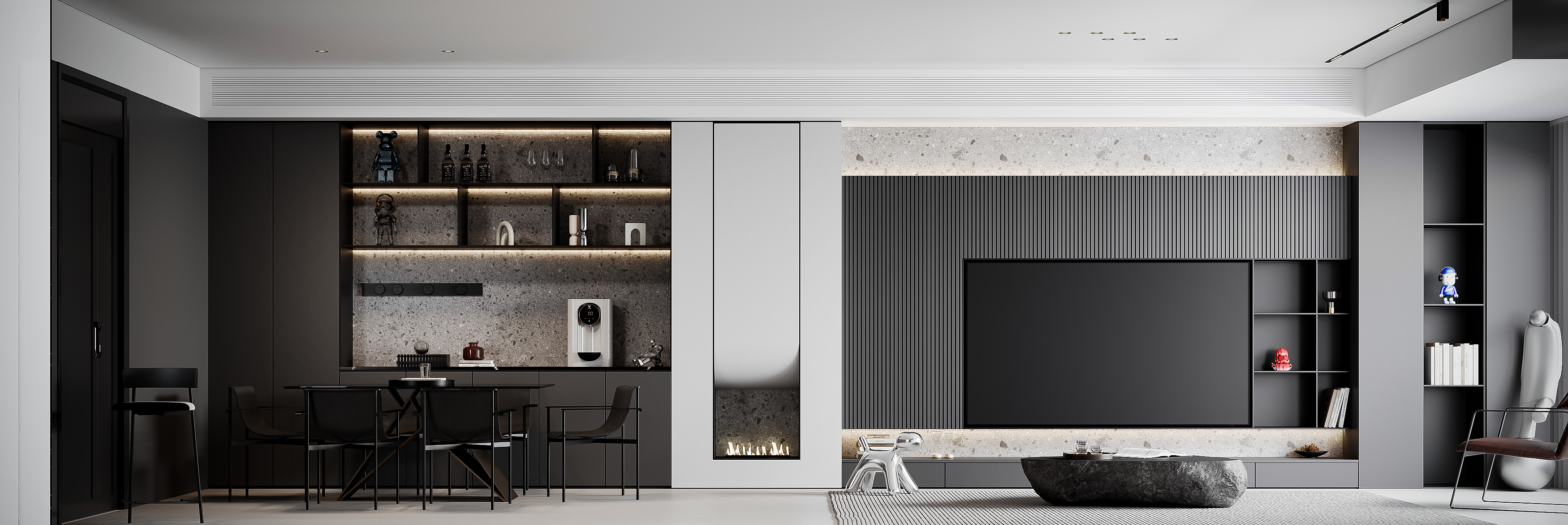 暗黑风客厅设计丨Wudc-2