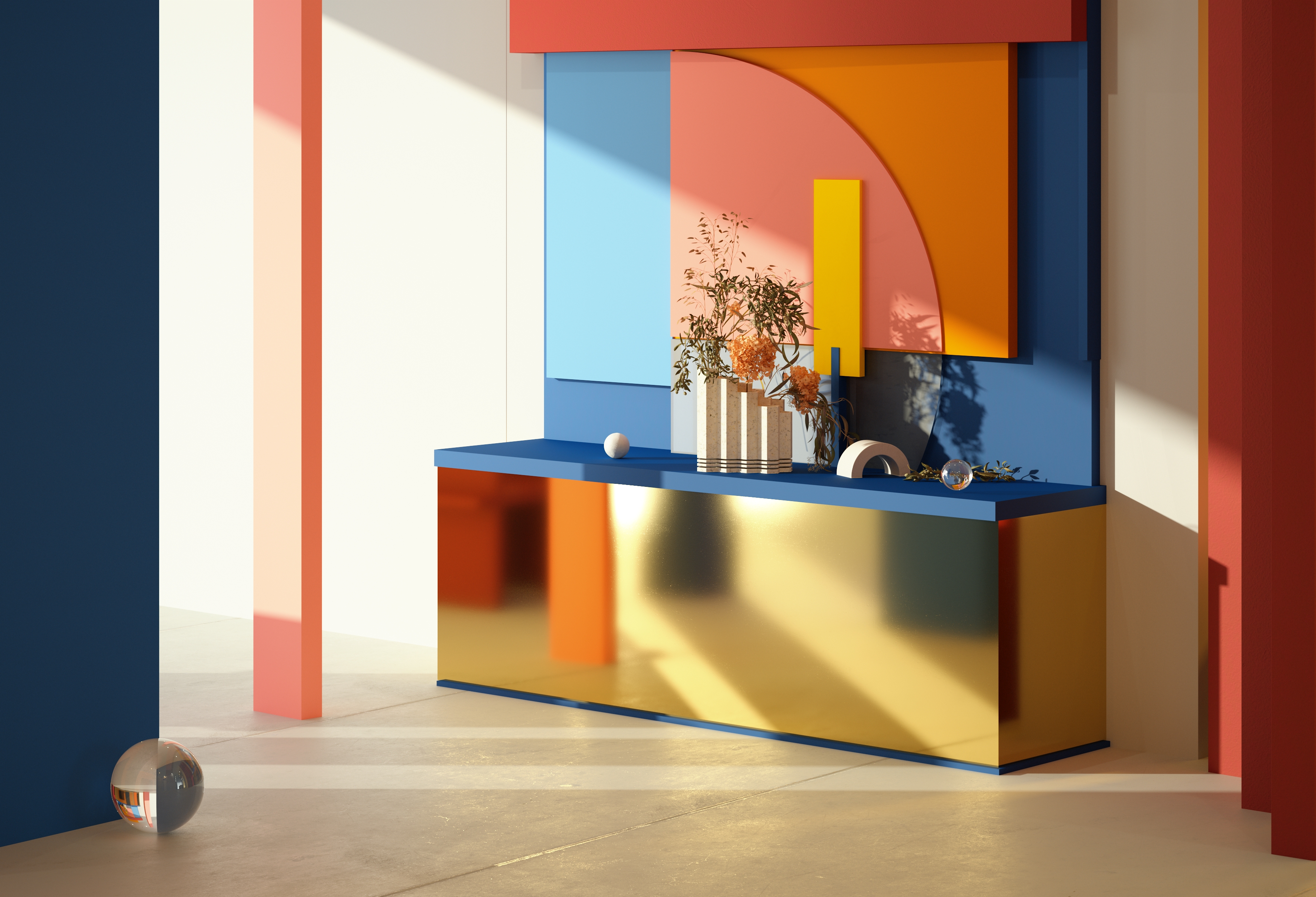 梳子花瓶陈列室概念-0