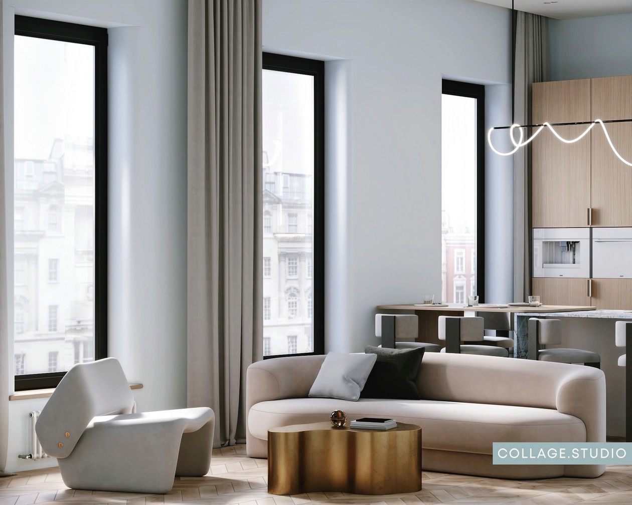 浅蓝色+木质 美的纯粹又自然。-2