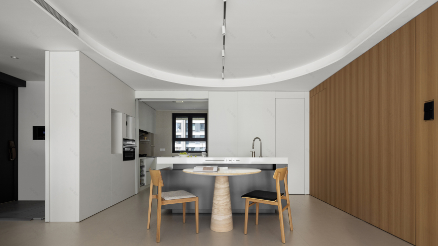 以木为序,120㎡室内极简生活空间设计丨费弗设计-17