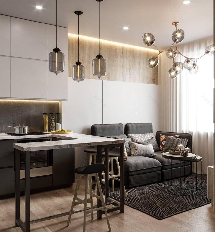 12平米厨房客厅一体化设计-106