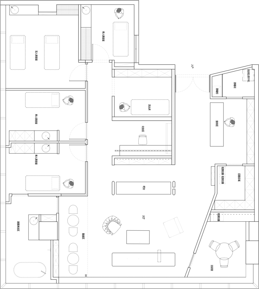 杭州钱江新城美容院 SPA 空间丨中国杭州丨民舍制作空间设计 X 构筑空间设计-7