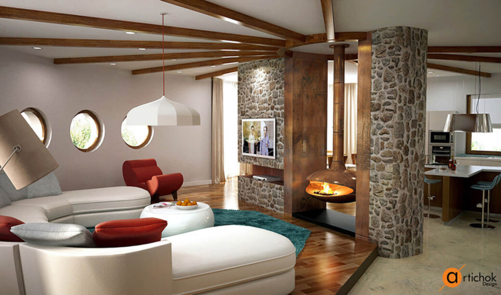 Интерьер круглого дома в эко-стиле - Art-i-chok-14